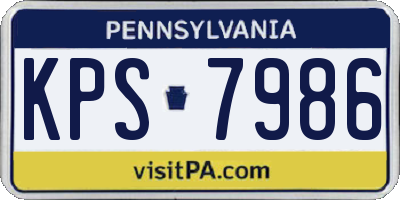 PA license plate KPS7986
