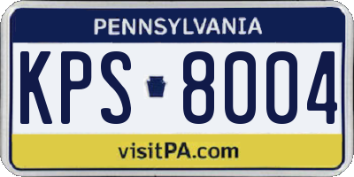 PA license plate KPS8004