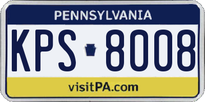 PA license plate KPS8008