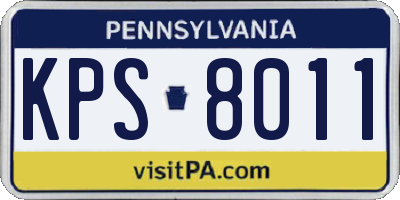 PA license plate KPS8011