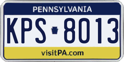 PA license plate KPS8013