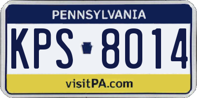 PA license plate KPS8014