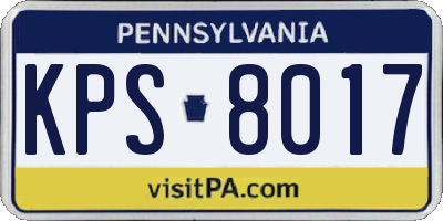 PA license plate KPS8017