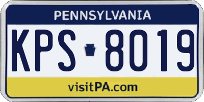 PA license plate KPS8019