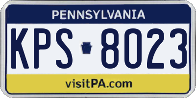 PA license plate KPS8023