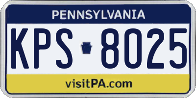 PA license plate KPS8025