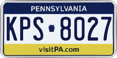 PA license plate KPS8027