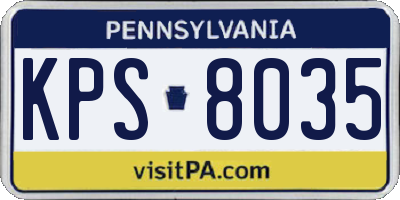 PA license plate KPS8035