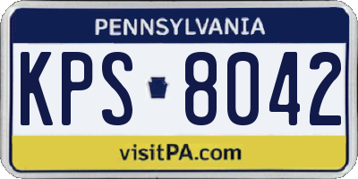 PA license plate KPS8042
