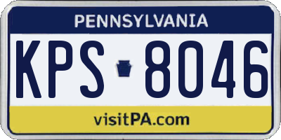 PA license plate KPS8046