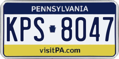 PA license plate KPS8047