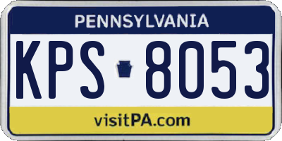 PA license plate KPS8053
