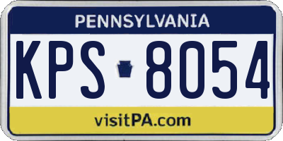 PA license plate KPS8054