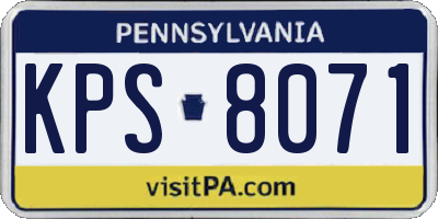 PA license plate KPS8071