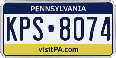 PA license plate KPS8074