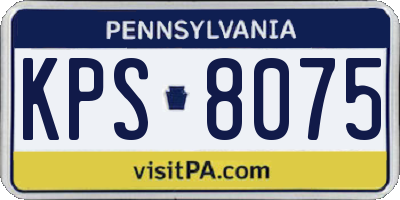 PA license plate KPS8075