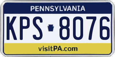 PA license plate KPS8076