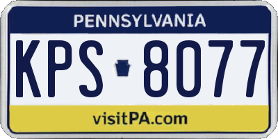 PA license plate KPS8077
