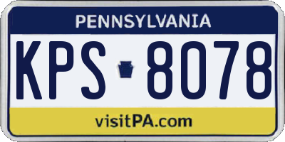 PA license plate KPS8078