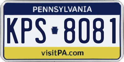 PA license plate KPS8081