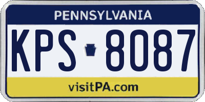PA license plate KPS8087