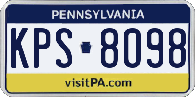 PA license plate KPS8098
