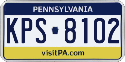 PA license plate KPS8102