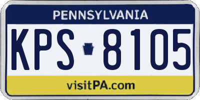 PA license plate KPS8105