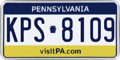 PA license plate KPS8109