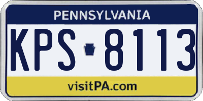 PA license plate KPS8113