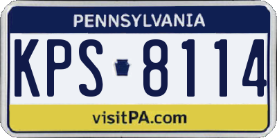 PA license plate KPS8114