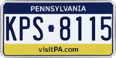 PA license plate KPS8115