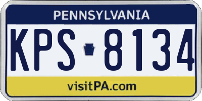 PA license plate KPS8134