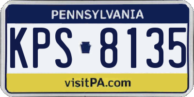 PA license plate KPS8135