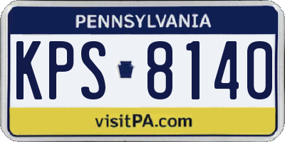 PA license plate KPS8140