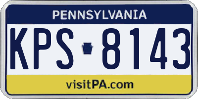 PA license plate KPS8143