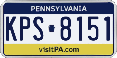 PA license plate KPS8151