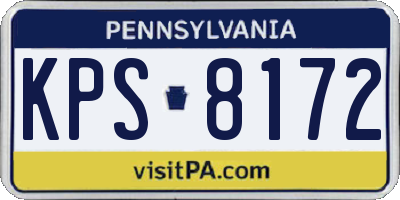PA license plate KPS8172