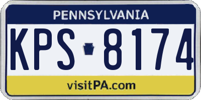 PA license plate KPS8174