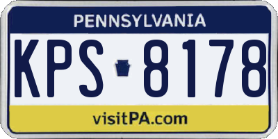PA license plate KPS8178