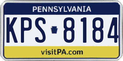 PA license plate KPS8184