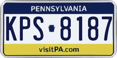 PA license plate KPS8187