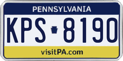 PA license plate KPS8190