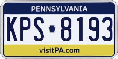 PA license plate KPS8193