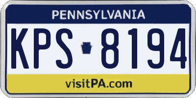 PA license plate KPS8194