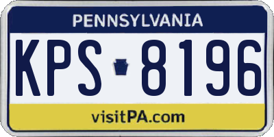 PA license plate KPS8196