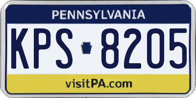 PA license plate KPS8205