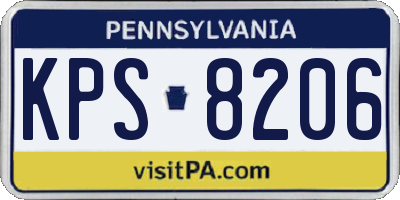 PA license plate KPS8206