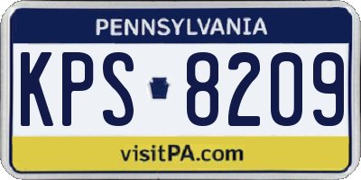 PA license plate KPS8209