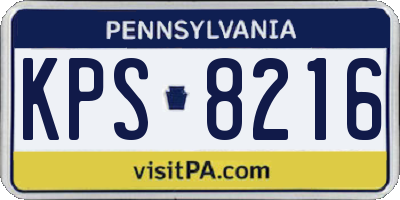 PA license plate KPS8216